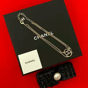 Pre-owned CHANEL Brass Small Leather Goods Coco Mark Motif Necklace Pendant Accessory