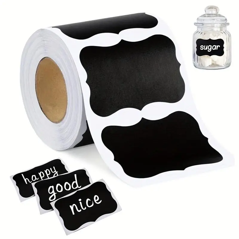 150/300pcs Chalkboard Labels Waterproof Reusable Blackboard Stickers For Mason Jars, Parties Decoration, Craft Rooms, Weddings, Storage, Organize Your Home & Kitchen Sticky Labels
