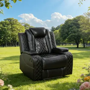 Ainehome electric recliner for living room, x sofa Gaming Massage RGB LED Recliner Chair leather electric recliner with hidden storage space, adjustable zero gravity recliner,  Black Breathing Leather 3-Piece