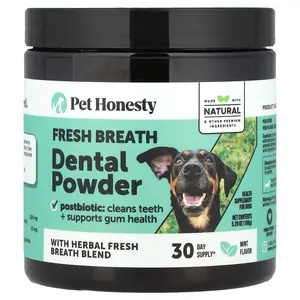 Pet Honesty Fresh Breath Dental Powder, For Dogs, Mint, 5.29 oz (150 g)