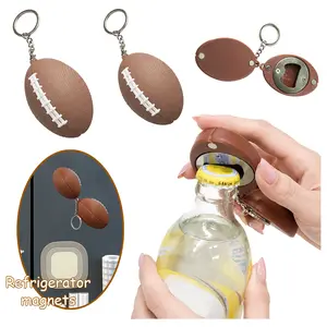 Crack a Cold One: Magnetic Football Backpack Clip & Bottle Opener
