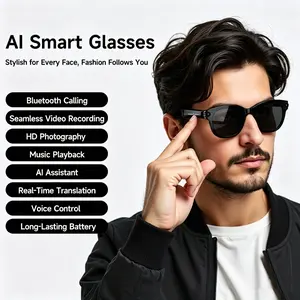 M89 Ai Smart Glasses with 200w HD Camera, 1080P Translation, Ai Voice Assistant, Music Playback, LED Flashlight, Unisex, Video Recording Glasses