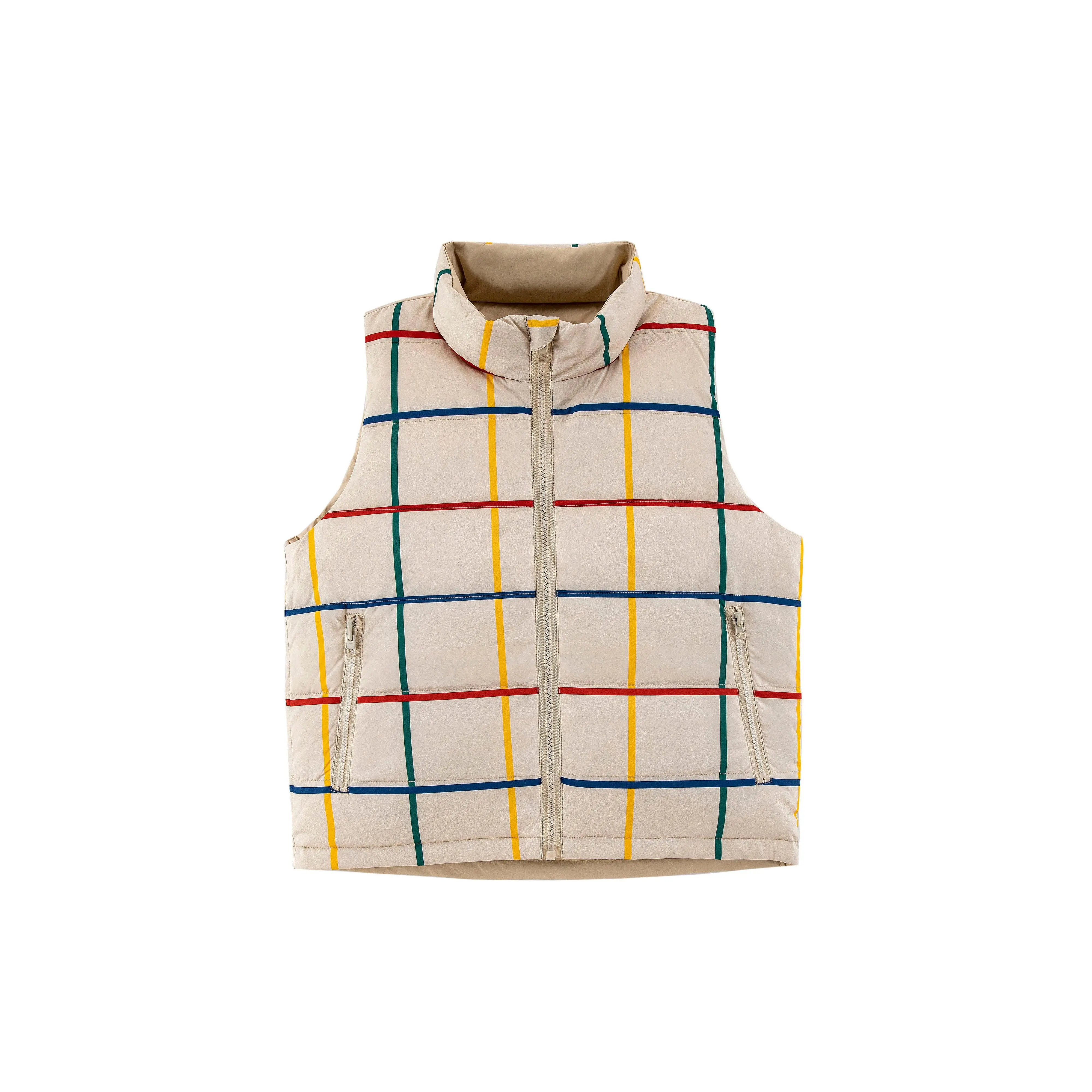 Casey Reversible Lightweight Down Puffer Vest, Primary Plaid