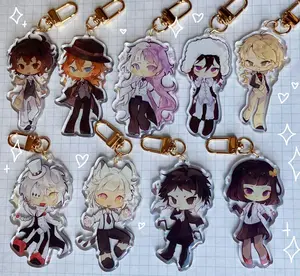 Bungou Stray Dogs Keychain Acrylic Charms, BSD Keychains, Cute Keyring Accessory, Fun Charm For Backpack Or Purse | High Quality and Customer Favorite Items