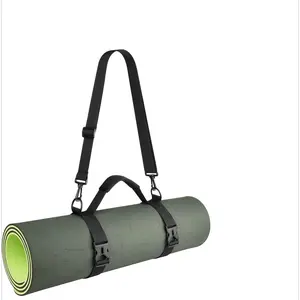 Portable Yoga Mat Strap Mat Sling Picnic Blanket Strap with Adjustable Shoulder Strap & Handle for Festivals Picnics Camping Motorcycle Bedroll Pilates