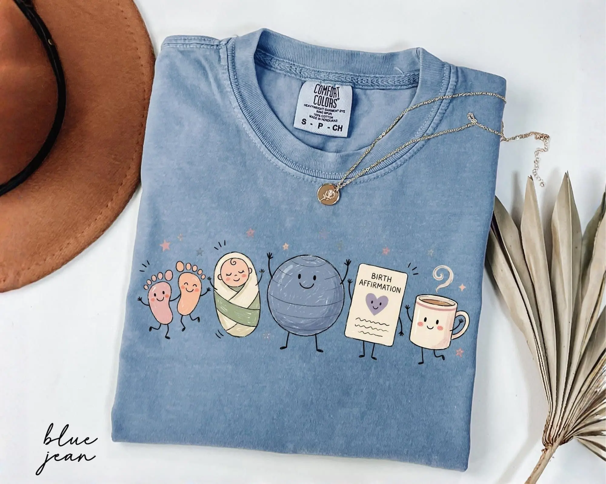 Comfort Colors Doula Doodle Characters Shirt, Postpartum Doula Tee, Birth Worker Gift, Midwife Student Shirt, Baby Nurse,Labor and Delivery
