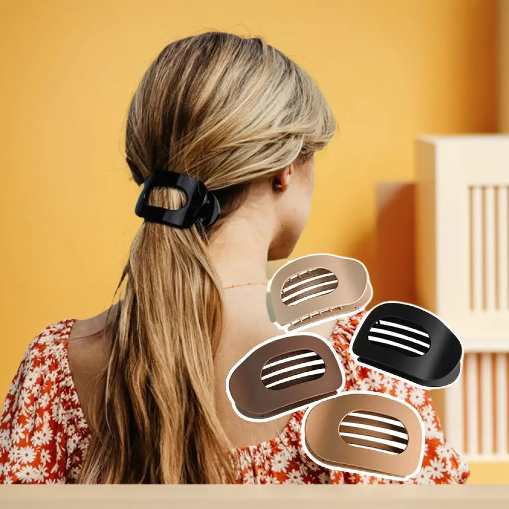 4pcs Solid Color Flat Hair Clips Set – Minimalist Acrylic Barrettes for Women, Strong Hold Claw Clips for Thick or Thin Hair | Elegant, No-Crease, Daily & Party Styling Accessories