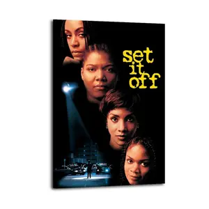 Set Poster It Off Heist Crime Action Minimalist Vintage Movie (1) Posters Room Aesthetic Canvas Wall Art  for Teen and Girls Dorm Decor Abstract Wall Art Colorful  Prints Aesthetic Room Decor