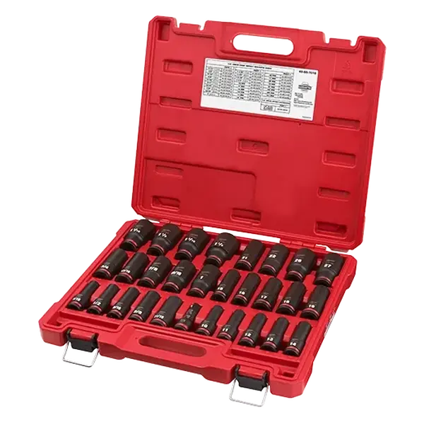 Milwaukee 49-66-7016 29PC SHOCKWAVE Impact 1/2" SAE & Metric Deep Socket Set