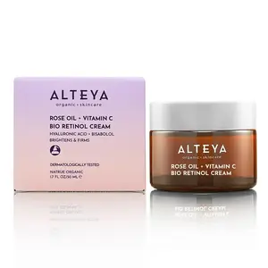 ALTEYA Rose Oil & Vitamin C Bio Retinol Cream - Hydrating, Nourishing & Anti-Inflammatory Formula for Radiant Skin - 1.7 FL OZ/50 ML - Daily