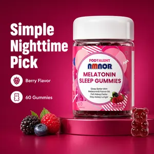 NMNOR Melatonin Gummies, Berry Flavor, Chewable Gummy Bears, 60 Count Dietary Supplement
