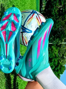 Unisex Professional Laceless Football Boots for Men Women, FG Firm Ground Soccer Cleats with High Traction Studs, Breathable Lightweight Upper Ergonomic Fit Shoes for Soccer Training Competitive Games Sports Football Shoes