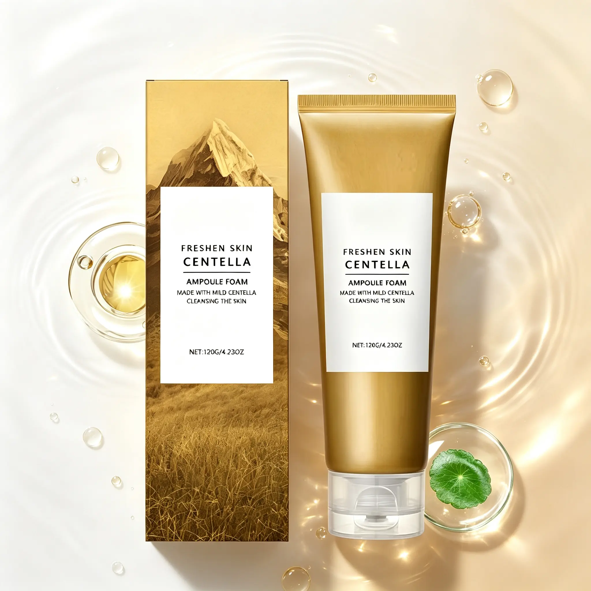 Centella Ampoule Foam Facial Cleanser 120g - Gentle Cleansing Daily Face Wash for Calming, Nourishing Evening Skin Care