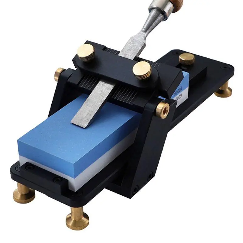 Fixed-Angle Chisel Sharpening Guide with Grinding Stone