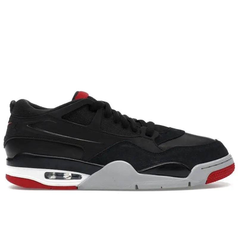 Jordan 4 RM Black Cement Shoes | Men's Retro Basketball Sneakers | Classic Air Jordan Lifestyle Footwear with Black Cement Colorway, Leather and Textile Upper, Signature Design Details, Cushioned Comfort, and Streetwear-Inspired Everyday Style