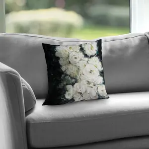 360 Stand Home Decorative Soft Padded Cushion Insert, C1PT1414X6X671, 14x14 in. Poly Twill, Garden Roses Black Design, for Home & Bathroom Use, Home Decorative Cushion