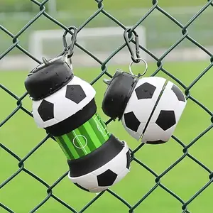Portable Folding Soccer Ball Shaped Water Bottle, 1 Count Sports Water Bottle, Outdoor Sports Water Bottle for Football Lovers
