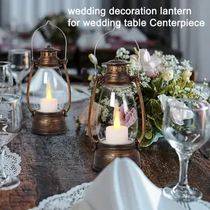 MICRENCY 6-Pack 9 Vintage Horse Lanterns with Flashing LED Candles - Perfect for Western Parties