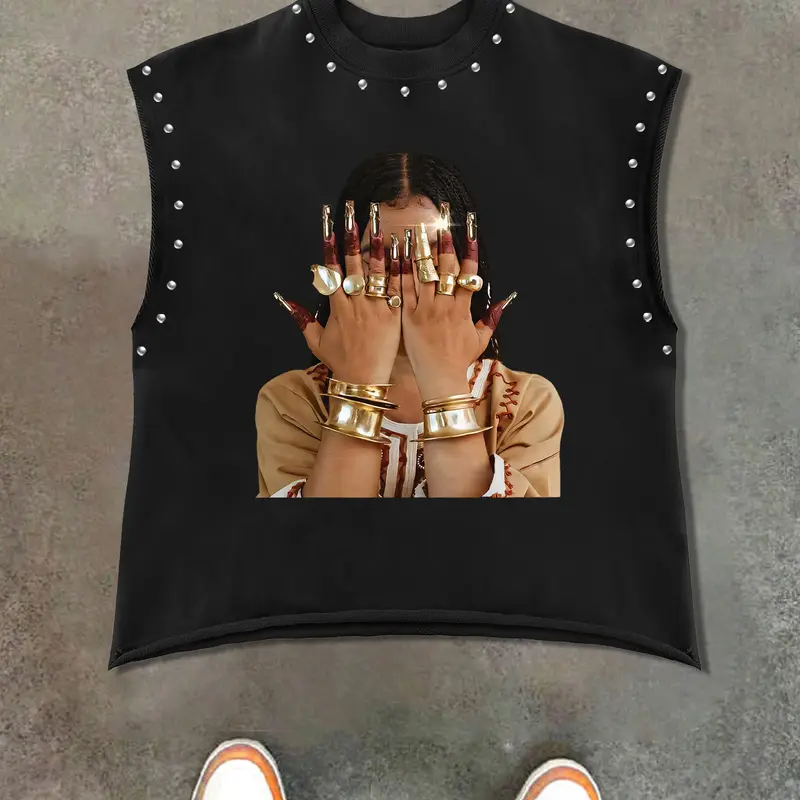 Men's Trendy Unique Print Tank Top, Sleeveless Muscle Shirt, Casual Fit Sleeveless Graphic Vest, Perfect for Gym & Outdoor Activities, Summer Fashion Men's Clothing