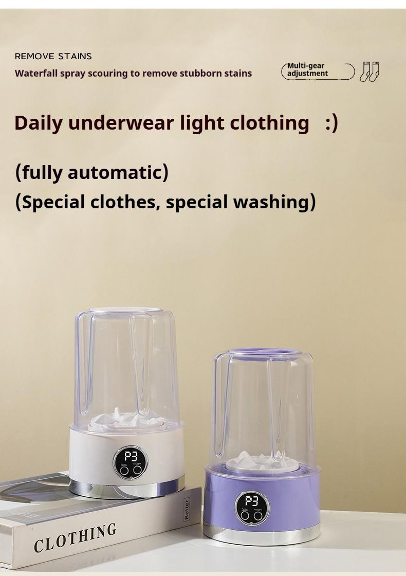 Portable USB-Rechargeable Mini Washer for Underwear &Socks Automatic Cleaning No Plug 20 Washes per Charge Compact Design with LED Display Separate Washing for Socks & Underwear Idealfor Travel Home RV Use Portable USB-Rechargeable Mini Washer for Underwear &Socks Automatic Cleaning No Plug 20 Washes per Charge Compact Design with LED Display Separate Washing for Socks & Underwear Idealfor Travel Home RV Use