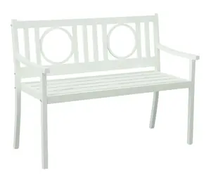 HomeRoots 45" White Metal Garden Patio Bench