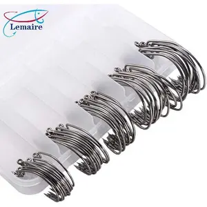 50pcs Tournament Grade Fish Hooks | High Carbon Steel Saltwater Fish Hooks 1#-3/0#, Triple Nickel Plated | Ultra Sharp Barb Design for Bass/Trout/Snapper | Anti-Corrosion, 2000H Salt Spray Certified