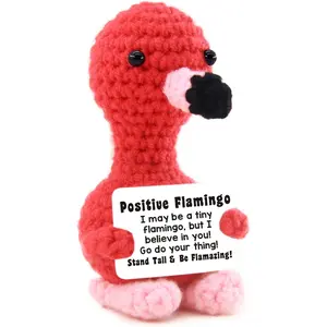 RMAN Mini Crochet Flamingo! Positive Emotional Support Animal – Handmade Cute Inspirational Plush Gift for Birthdays, Christmas, Anniversaries |   Perfect for Teen Girls, Sisters & Friends