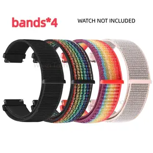 Garmin Forerunner 55/570 42mm/165/645/245 Music/Garmin Vivoactive 6/Vivoactive 5/3/Garmin Venu/Venu Sq 2 Men's 20mm Strap, Amazfit Active 2/Active 20mm Strap, Nylon Durable Strap 4 sets