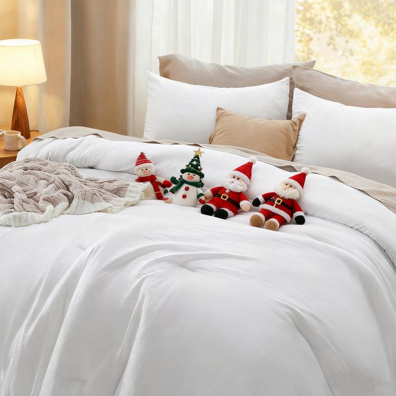 Twin/Full/Queen/King Size Comforter Set - 3 Pieces  Soft Luxury Cationic Dyeing Bedding Comforter For All Season, Breathable Lightweight Fluffy Boho Bed Sets  Guest ,Bedroom Decor, Christmas Gift,Halloween Gift. With 1 Comforter And 2 Pillow Shams