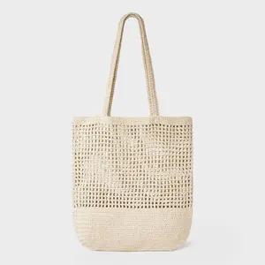 Netted Crochet Tote Bag - Shade & Shore Cream
