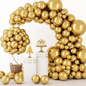 129PCS Gold Balloon Garland Kit – Metallic Balloons for Party Decoration