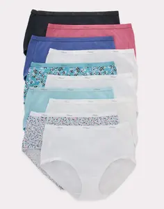 Hanes Women's Breathable Cotton Brief Underwear White Or Assorted 10-pack Multi Pack Comfortable Fit Soft Stretch Fabric Pw40wh