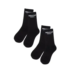 Rockstar Dist Black/Black Basic Socks 2 Pack
