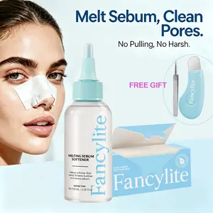 Super Melting Sebum Softener, 3.38 fl oz, with 50 Skin Wrap Cotton Pads Included Deep Clean Master Makeup Remover Gentle Towelettes Facial Cleansing Wipes Daily Pore Cleaning Solution, Melt Blackheads and Sebum
