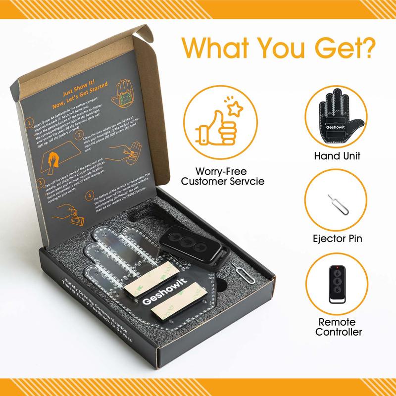 【Geshowit】Car Accessories, Car Gadgets with Remote - Give The Bird & Love & Wave to Drivers - Ideal Christmas Car Gift , Road Rage Car Signs