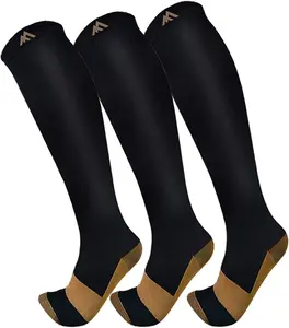 Fuelmefoot 3 Pack Copper Compression Socks - Compression Socks Women & Men Circulation - Best for Medical,Running,Athletic FuelMeFoot
