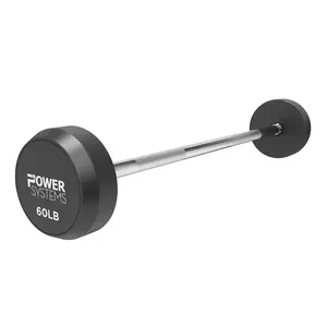 Power Systems Pro Style Rubber Fixed Straight Barbell - Pre-Loaded Weight (60)