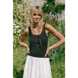 The Tara Tank | Noir Regenerative Pointelle