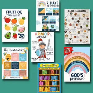 Posters For Sunday School And Kids' Classrooms. Posters For Kids.  Bright And Colorful Designs To Inspire For God' Arts And Crafts for Kids Ages 8-12 Girls Stationery