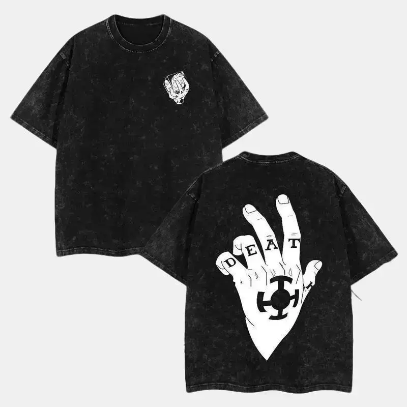 One Piece Trafalgar Law Surgeon of Death Vintage Unisex Oversize Anime Manga Acid Washed T-shirt Graphic Tee Anime Merch Fan Outfits Men's Top - Menswear,funny graphic tee,good graphic tees,vintage shirts,outdoor casual men, oversized streetwear tee