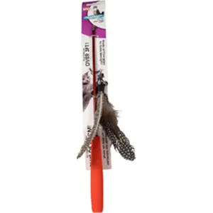 212 MAIN Ethical Cat Interactive Telescopic Rod Teaser Wand Toy - Feather Lure, 15-38 in Assorted Sizes, Cat Exercise Aid for Natural Play