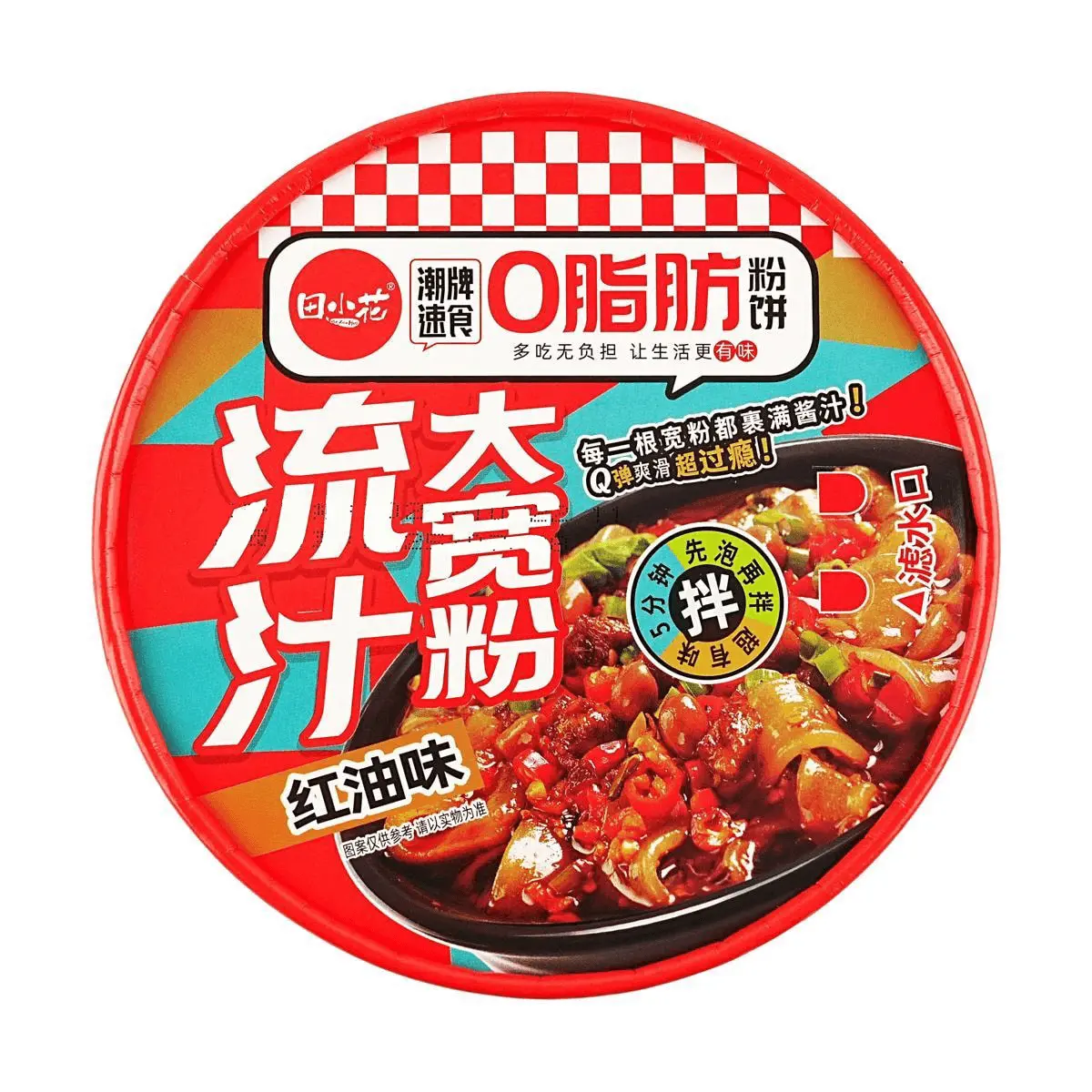 TianXiaoHua Instant Wide Sweet Potato Noodles - Spicy Red Oil Flavor, Ready-to-Eat 291g