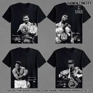 [Collection] BOXING Legends 100% Cotton Men's Fit Crewneck Casual Tee, BOXING Tshirt Fan, Gift for Him Gift For Her Essential Tees for Everyday Wear | Boxing Legends T-Shirt Shirt Vintage Streetwear | Breathable Casual Classic Fabric Menswear Top Outfit