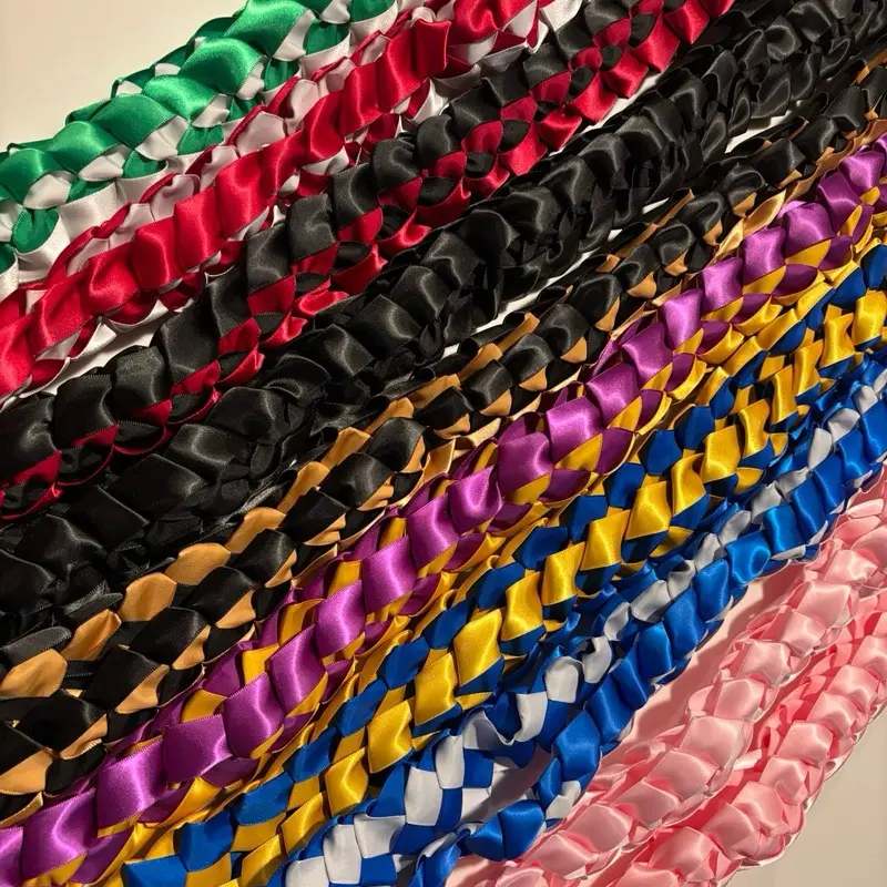 Handcrafted Satin Ribbon Lei - Graduation Accessory for Men & Women, Class of 2025 Symbol of Accomplishment
