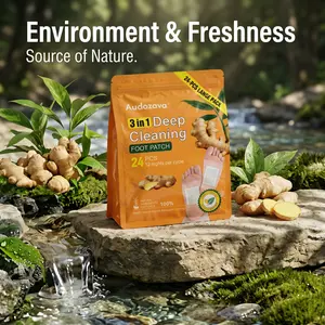Audozava Overnight Cooling Ginger Foot Patches | Revitalize Your Sole with 3-in-1 Deep Cleaning | 24-Pack 12-Night Self-Care Regimen | Natural Relief for Swollen, Tired Feet & Body Aches.