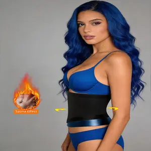 Unisex Waist Cincher Sweat Suit Belt, Tightening Waist, Abdominal Fat Control, Sporty Design, All Seasons, Blue Color, Daily & Office Use
