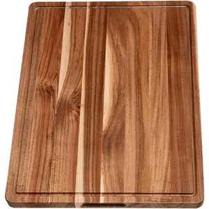 20"L x 15"W Acacia Cutting Boards for Kitchen, Cheese Charcuterie Board, Extra Large Cutting Board with Side Handles & Juice Grooves, Reversible Wooden Chopping Board, Butcher Block Cutting Boards Knives Stylish