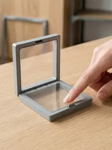 5-Pack 3D Floating Jewelry Display Boxes ( Square), Ideal for Collectors & Retailers, Showcases Rings Earrings Coins Specimens (9cm X 9cm)