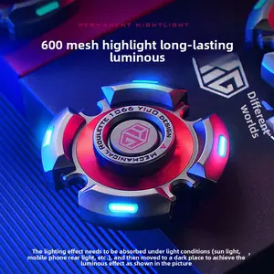 Yijue Fidget Spinner Glowing Night Light Metal Magic Rotating Finger Stress Relief Toy for Male Students Internet Celebrity Artifact metal fidget spinner toy