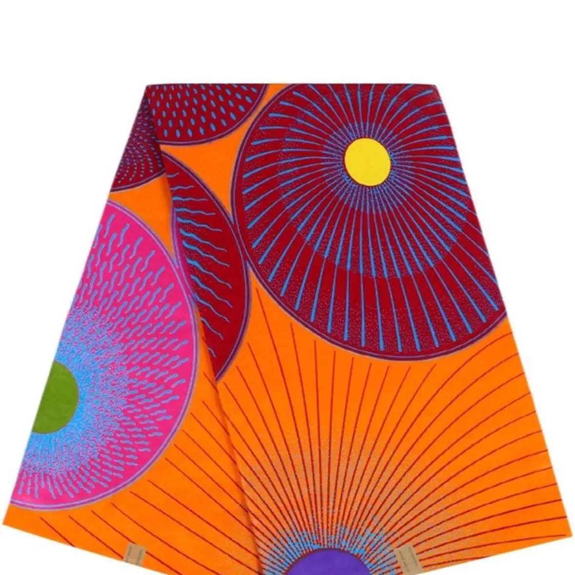 Élégant red & orange African fabric